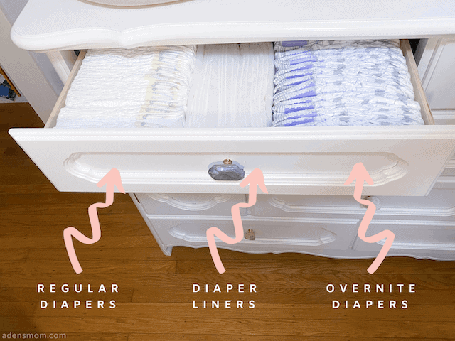 new mom hacks diaper drawer regular diapers liners overnites