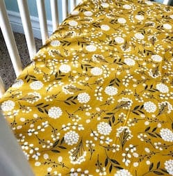 Crib Sheets Mustard Floral Etsy